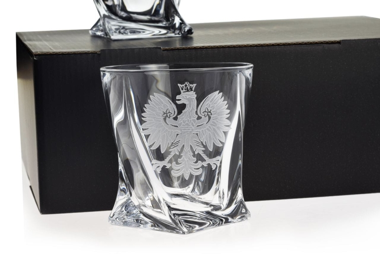 Kryształowe szklanki do WHISKY 340ml POLSKA ORZEŁ