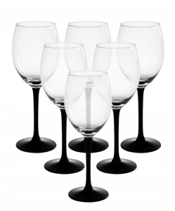 Kieliszki do wina czerwonego Altom Design 330 ml czarna nóżka