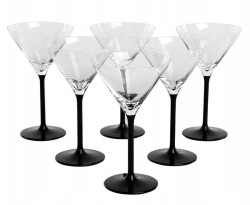 Kieliszki do martini Altom Design ONYX 260 ml czarna nóżka
