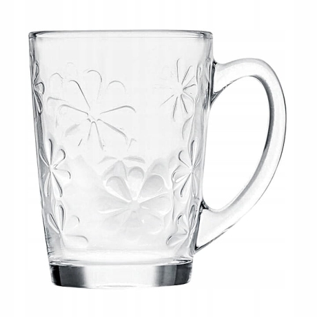 Przejdź do produktu Kubki z uchem do kawy herbaty LUMINARC New Morning Flower 320ml | 6 sztuk