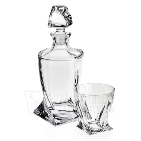 Przejdź do produktu Kryształowy komplet do whisky Bohemia Quadro 6+1 (N)