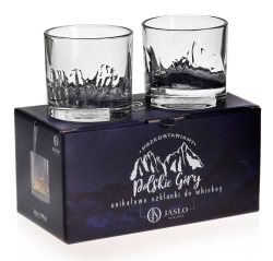 Szklanki do whisky JASŁO Polskie GÓRY na prezent | GIEWONT & RYSY - BEZBARWNE