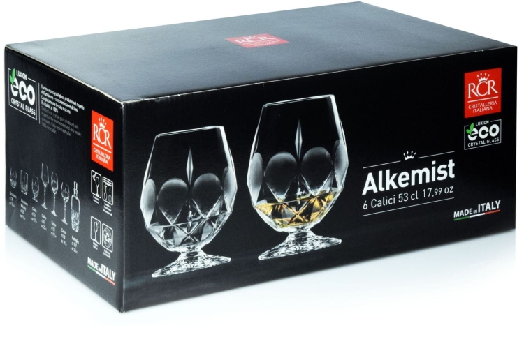 Kryształowe kieliszki do whisky, piwa, drinków, koktajli RCR Alkemist 530ml