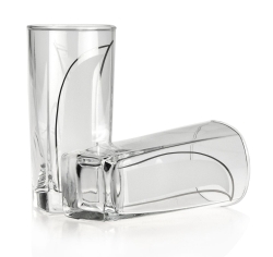 Kwadratowe szklanki long drink do soku wody 330ml PŁETWA