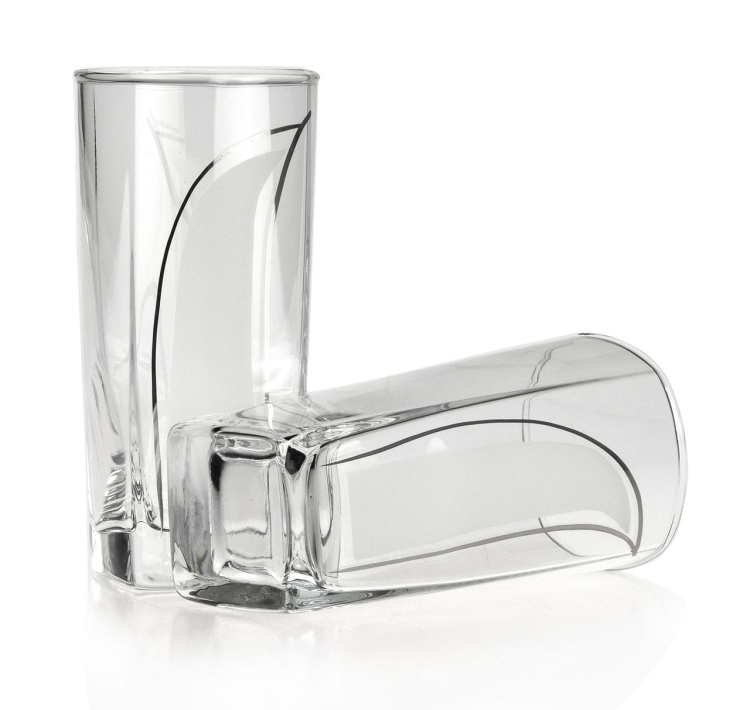 Kwadratowe szklanki long drink do soku wody 330ml PŁETWA