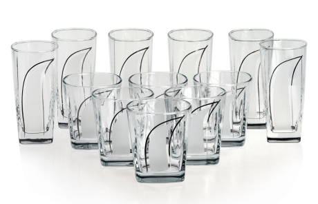 Przejdź do produktu Komplet szklanek do soku whisky wody SATYNOWA ŁEZKA 12szt