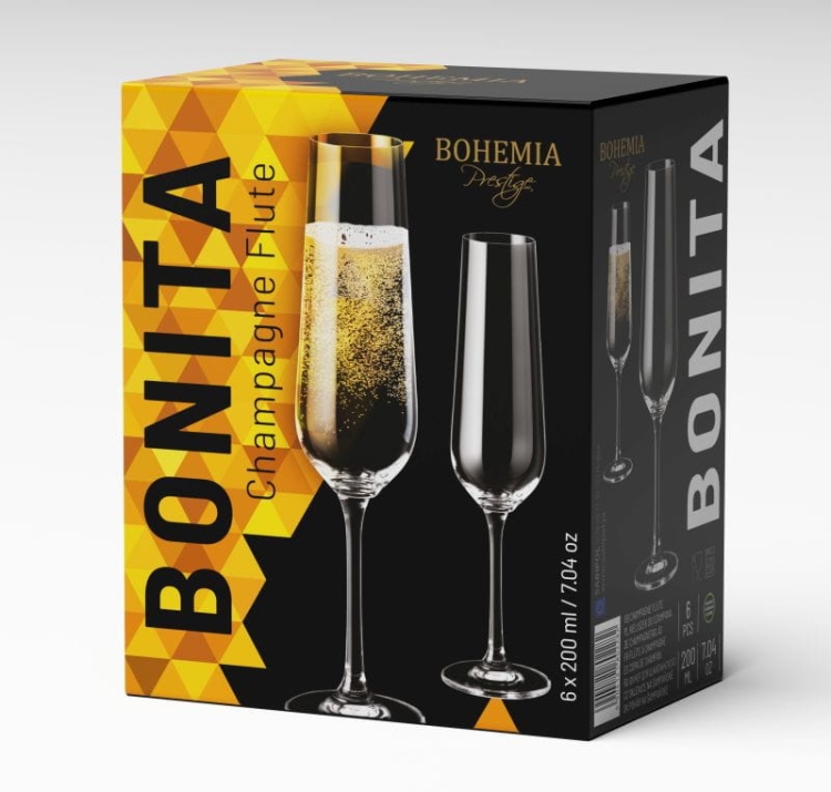 Kieliszki do szampana BOHEMIA Bonita 200ml