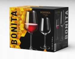 Kieliszki do wina czerwonego BOHEMIA Bonita 450ml