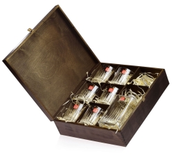 Ekskluzywny zestaw do whisky 6+1 RCR Timeless w skrzynce z GRAWEREM