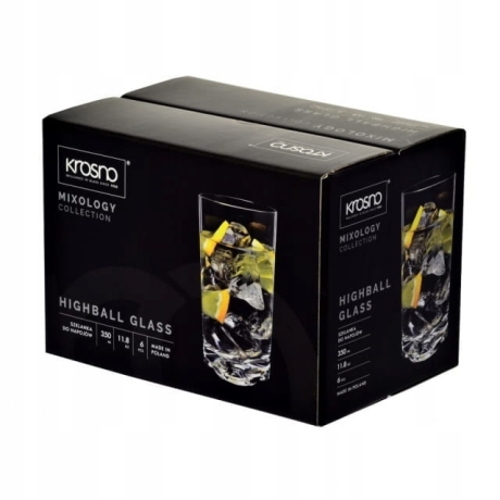 Przejdź do produktu Wysokie szklanki long drink do wody soku drinków KROSNO Mixology 350 ml (C810)