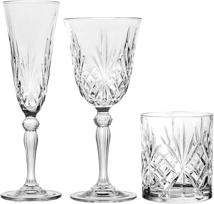 RCR Melodia komplet zestaw kieliszki szklanki 18el