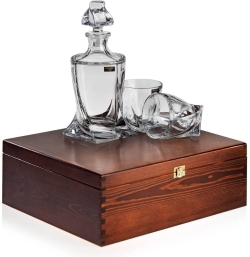 Zestaw do whisky Bohemia QUADRO 6+1 w skrzynce z GRAWEREM
