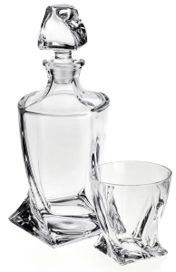Zestaw do whisky Bohemia QUADRO 6+1 w skrzynce z GRAWEREM