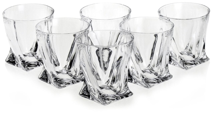 Zestaw do whisky Bohemia QUADRO 6+1 w skrzynce z GRAWEREM