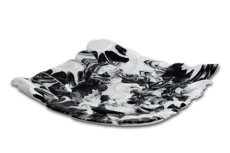 Ekskluzywny kwadratowy szklany talerz na owoce pizze 38cm