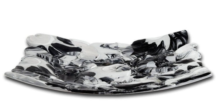 Ekskluzywny kwadratowy szklany talerz na owoce pizze 38cm