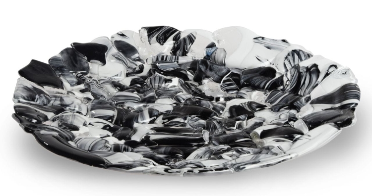 Ekskluzywny okrągły szklany talerz na owoce pizze 38cm