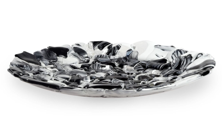 Ekskluzywny okrągły szklany talerz na owoce pizze 38cm