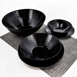 LUMINARC Komplet obiadowy HARENA CZARNY 19-el