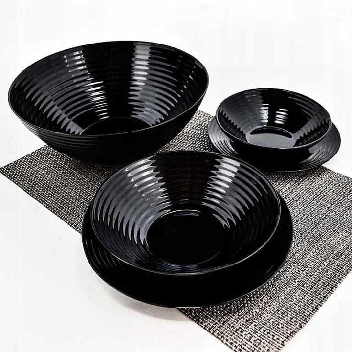 LUMINARC Komplet obiadowy HARENA CZARNY 19-el