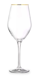 Kieliszki do wina czerwonego KROSNO Splendour GOLD złoty pasek 300ml