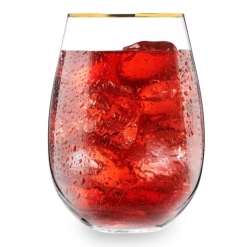 Piękne szklanki do wina wody KROSNO Harmony GOLD złoty pasek 500ml