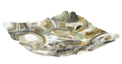 Ekskluzywna kwadratowa szklana patera na owoce pizze 38cm "20"