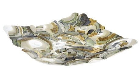 Przejdź do produktu Ekskluzywna kwadratowa szklana patera na owoce pizze 38cm "20" 