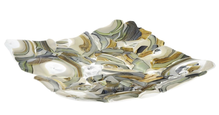 Ekskluzywna kwadratowa szklana patera na owoce pizze 38cm "20"