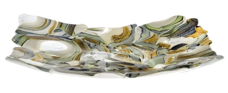 Przejdź do produktu Ekskluzywna kwadratowa szklana patera na owoce pizze 38cm "20" 