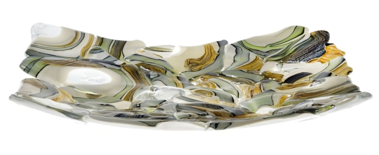 Ekskluzywna kwadratowa szklana patera na owoce pizze 38cm "20"