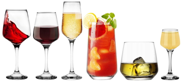 Komplet zestaw szklanki kieliszki LAV 36el