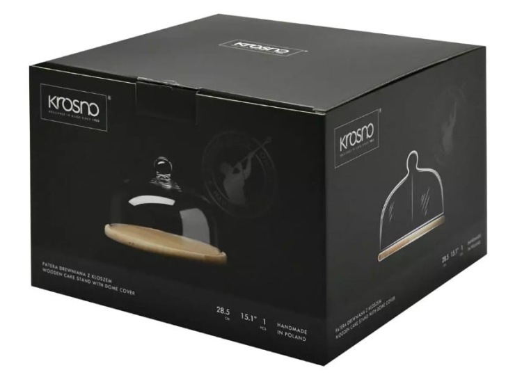 Klosz z drewnianą paterą KROSNO Glamour 28,5cm