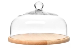 Klosz z drewnianą paterą KROSNO Glamour 28,5cm