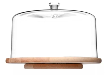 Przejdź do produktu Klosz z drewnianą paterą obrotową KROSNO Glamour 33cm