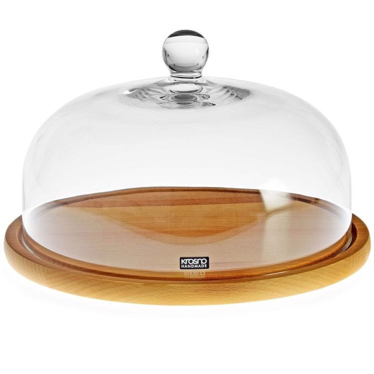 Klosz z drewnianą paterą KROSNO Glamour 28,5cm