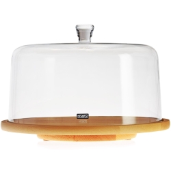 Klosz z drewnianą paterą obrotową KROSNO Glamour 33cm