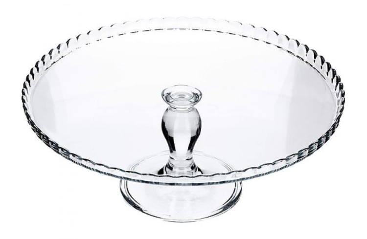 Patera na tort owoce na nóżce PASABAHCE Patisserie 32cm - rant do góry