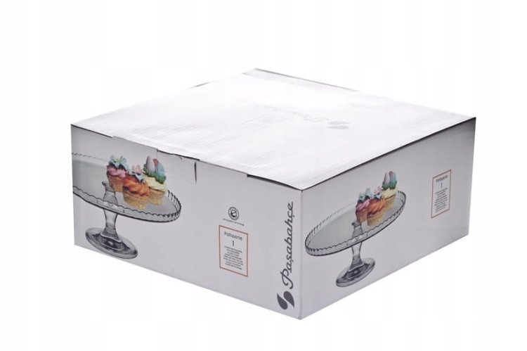 Patera na tort owoce na nóżce PASABAHCE Patisserie 32cm - rant do góry