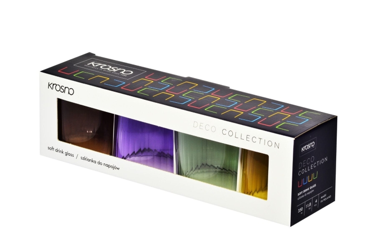 Szklanki kolorowe do wody optyk KROSNO DECO 350ml