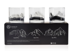 Szklanki do whisky JASŁO Polskie GÓRY na prezent | GIEWONT / RYSY / ŚWINICA - BEZBARWNE