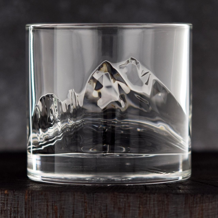 Szklanki do whisky JASŁO Polskie GÓRY na prezent | GIEWONT / RYSY / ŚWINICA - BEZBARWNE