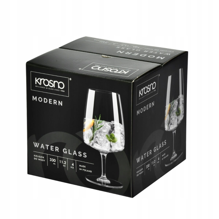 Niskie kieliszki do wody KROSNO Modern 330 ml 4szt