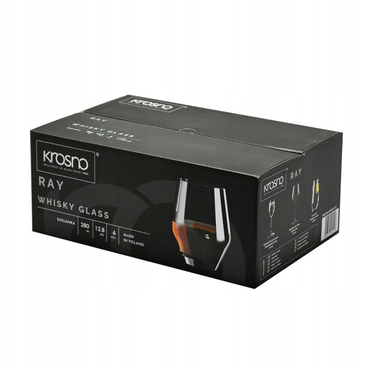 Szklanki do napojów wody soku KROSNO Ray 380ml 6szt