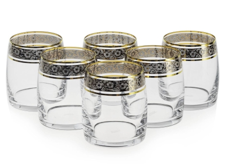 Przejdź do produktu Ekskluzywne szklanki do whisky złoto platyna 290ml