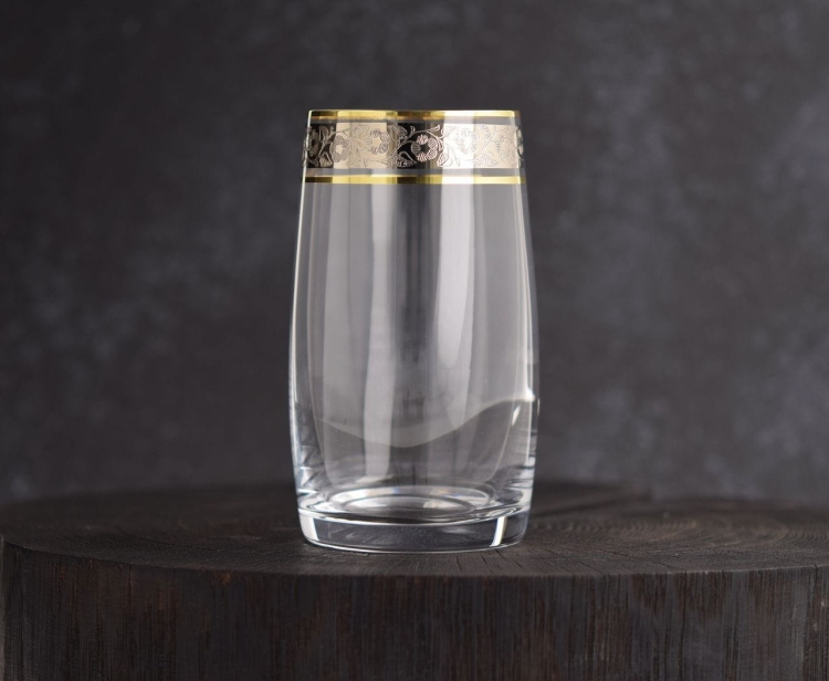 Ekskluzywne szklanki long drink złoto platyna 380ml