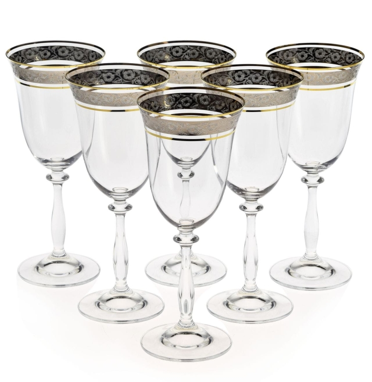 Ekskluzywne kieliszki do wina czerwonego złoto platyna 350ml