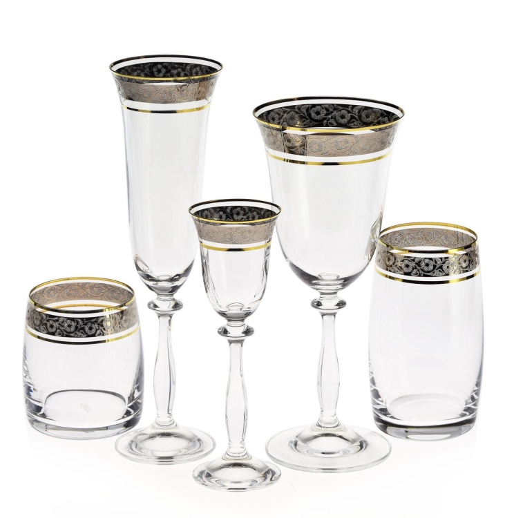 Ekskluzywny komplet na prezent złoto platyna 30el