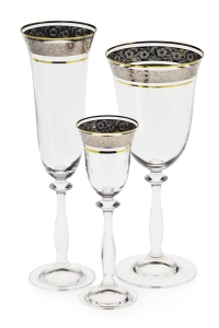 Ekskluzywny komplet kieliszków na prezent złoto platyna 18el