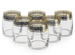 Ekskluzywny komplet szklanek kieliszków złoto platyna 18el